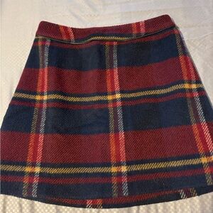 Abercrombie & Fitch Red and Blue Plaid A-Line Skirt